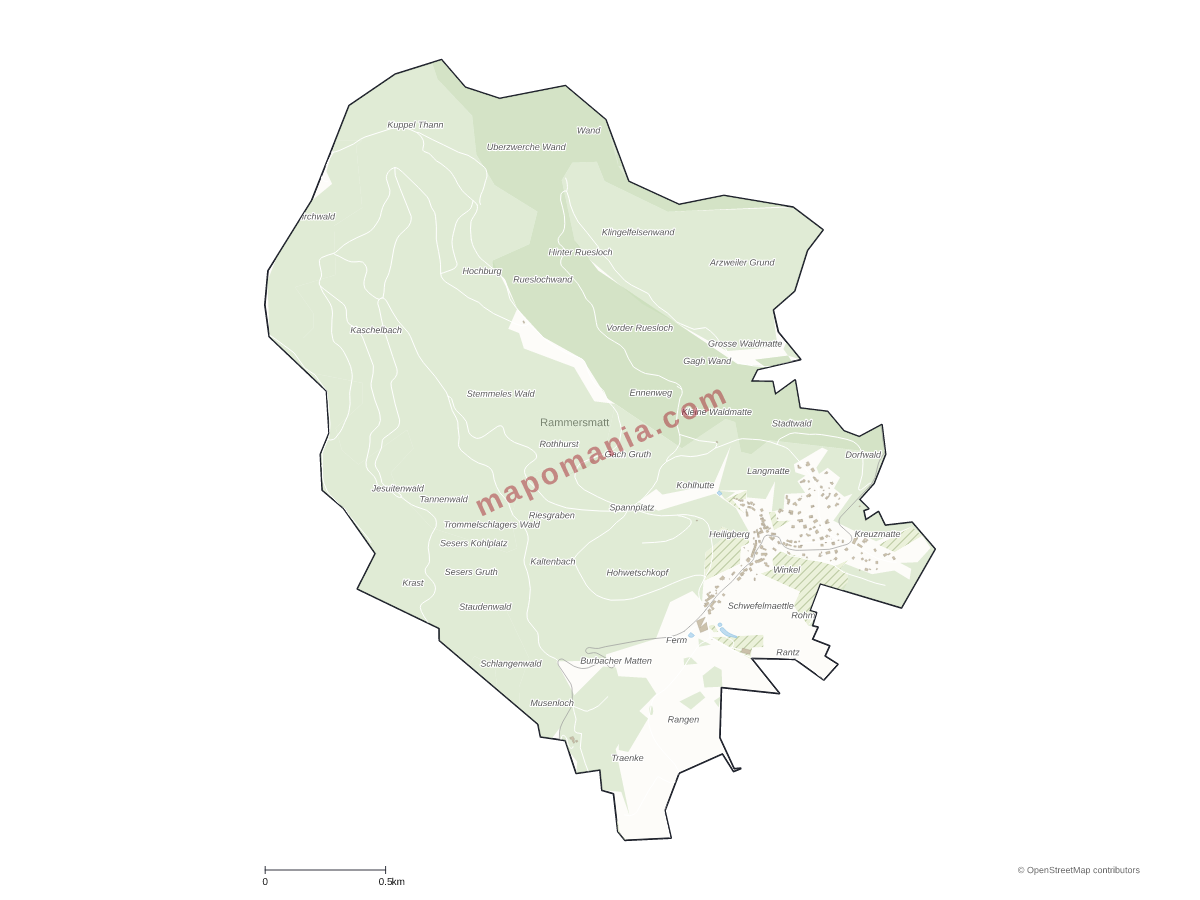 Carte de Rammersmatt à personnaliser