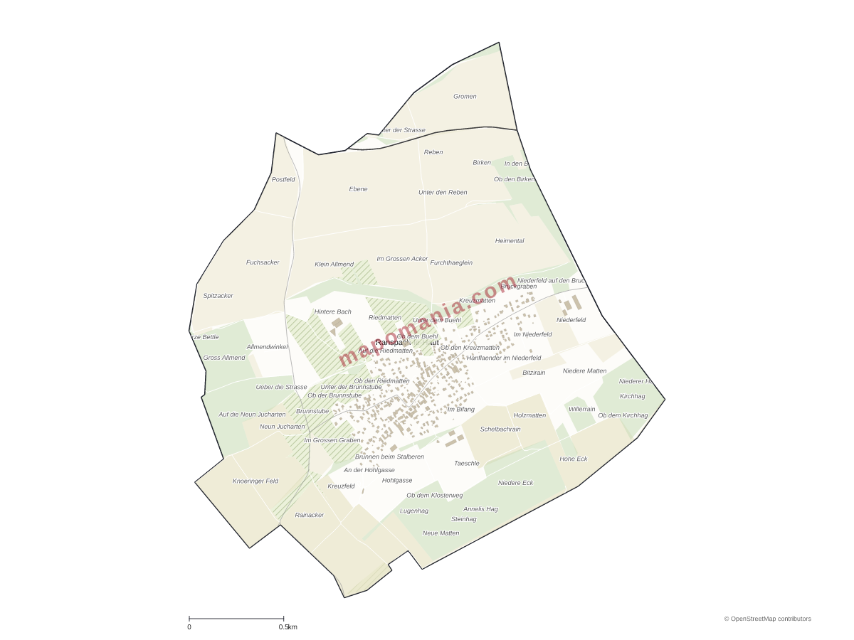 Carte de Ranspach-le-Haut à personnaliser