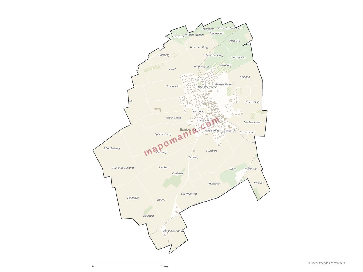 Carte de Rantzwiller à personnaliser
