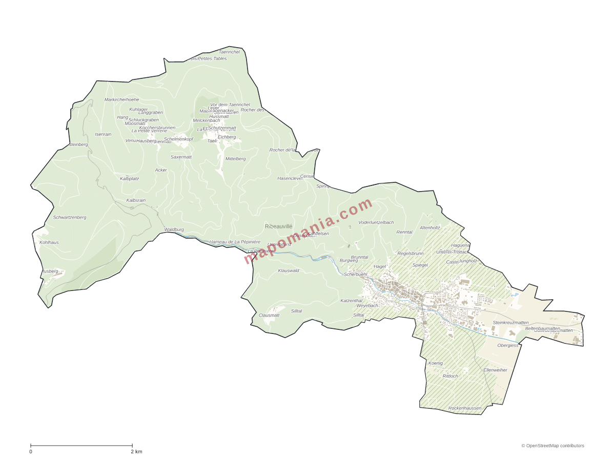 Carte de Ribeauvillé à personnaliser