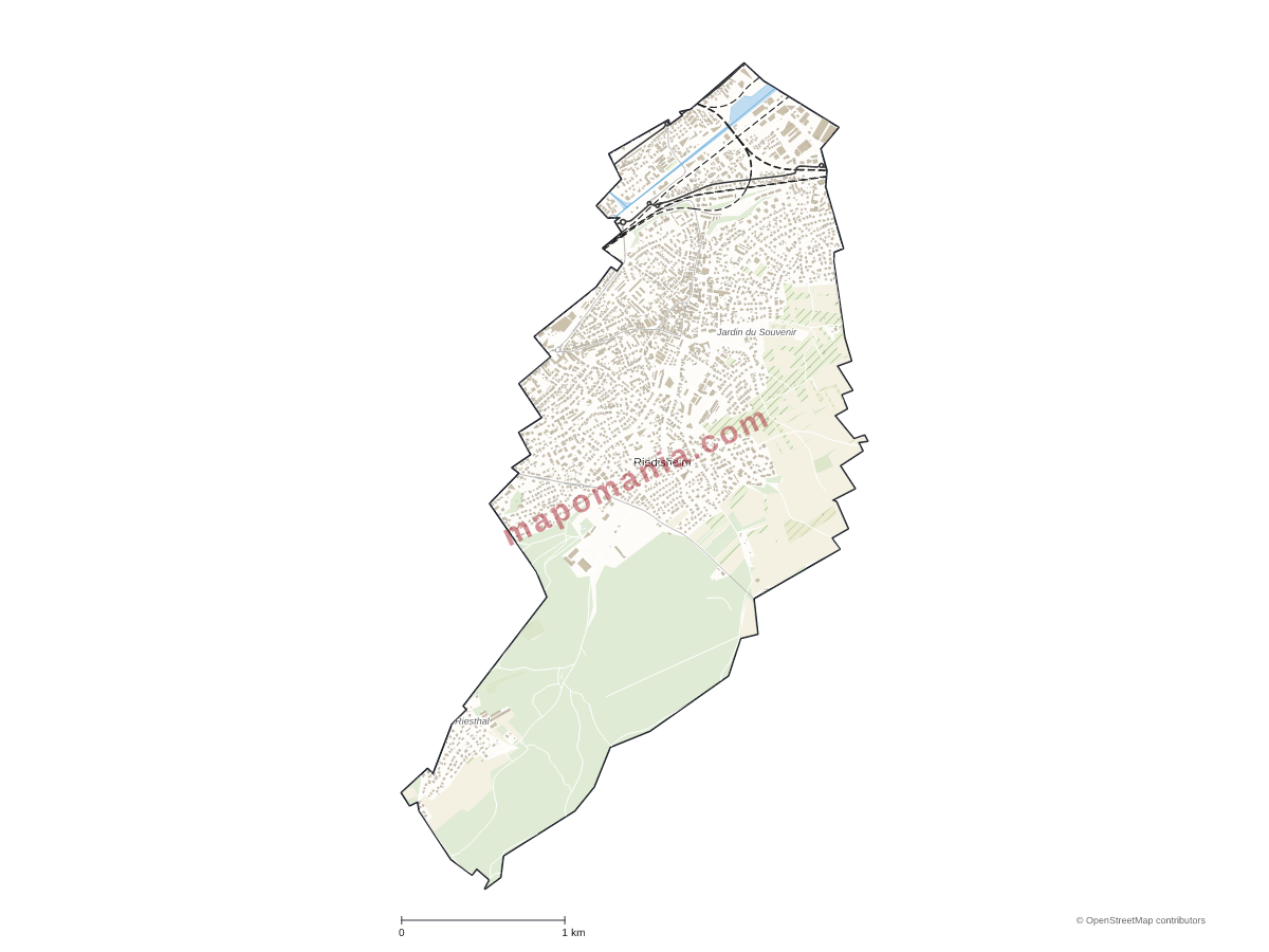 Carte de Riedisheim à personnaliser