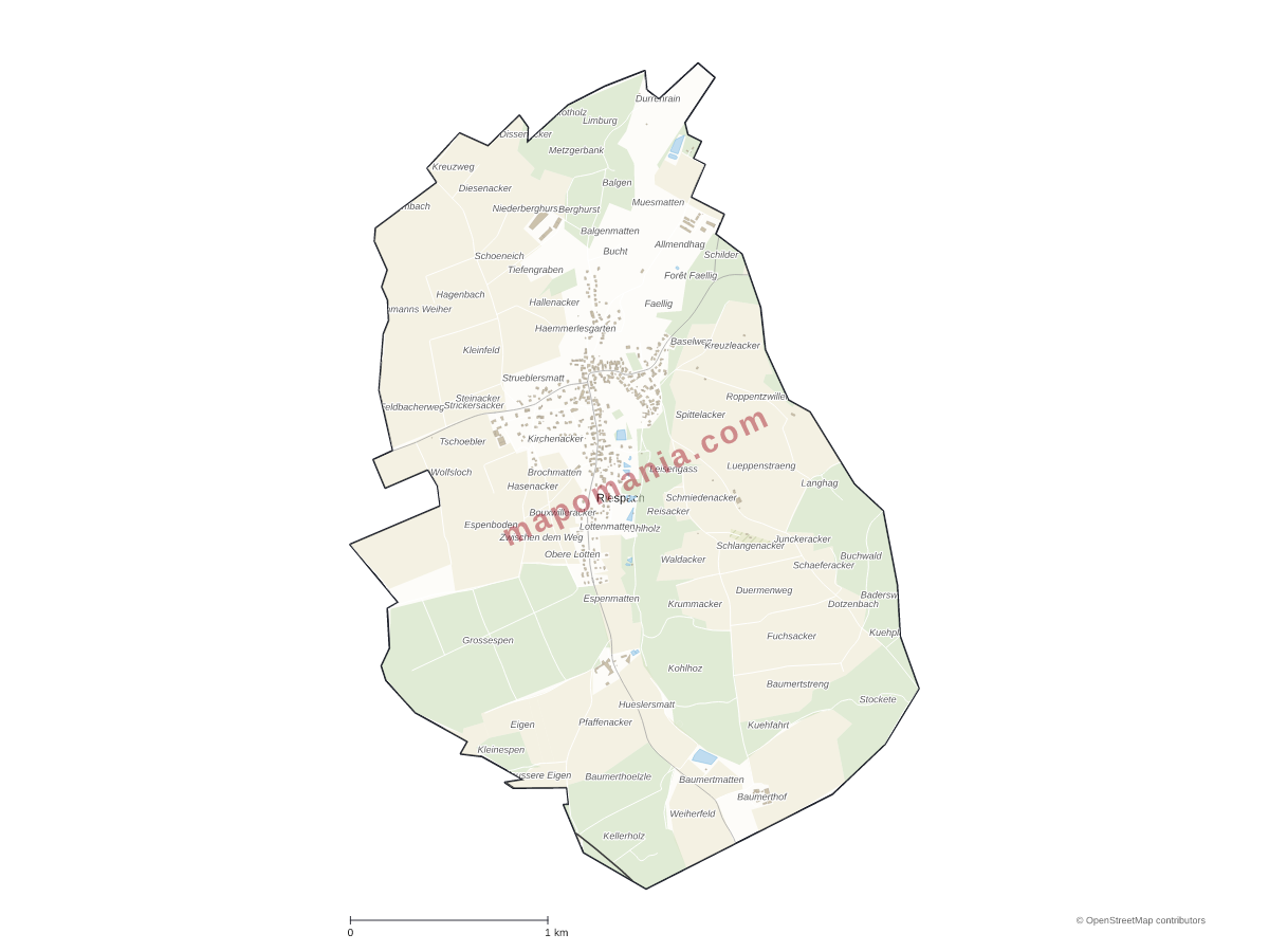 Carte de Riespach à personnaliser