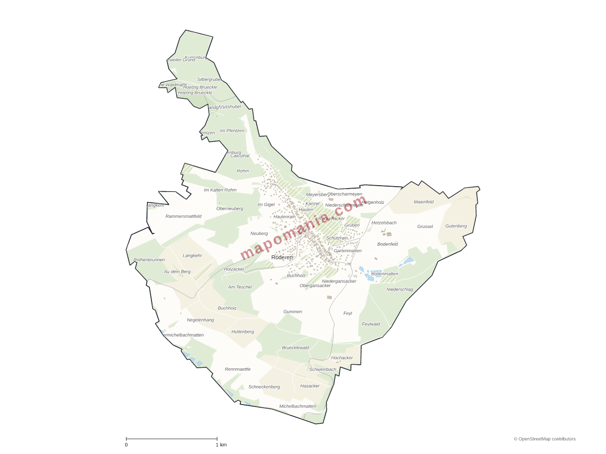 Carte de Roderen à personnaliser