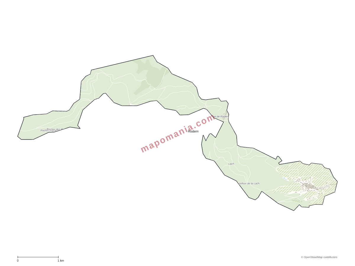 Carte de Rodern à personnaliser