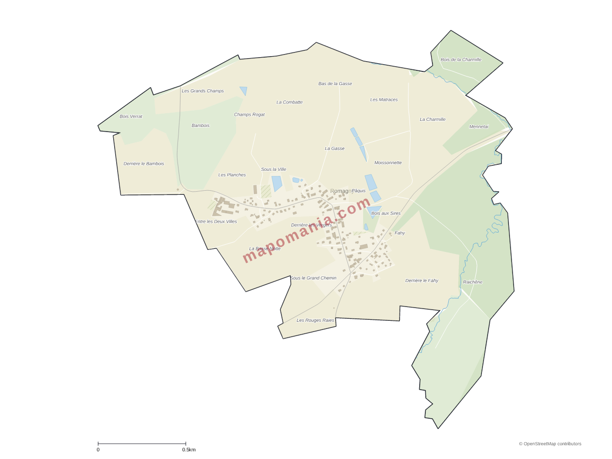 Carte de Romagny à personnaliser