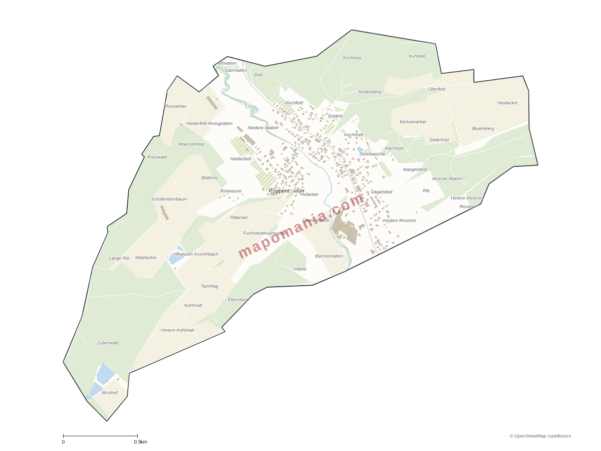 Carte de Roppentzwiller à personnaliser