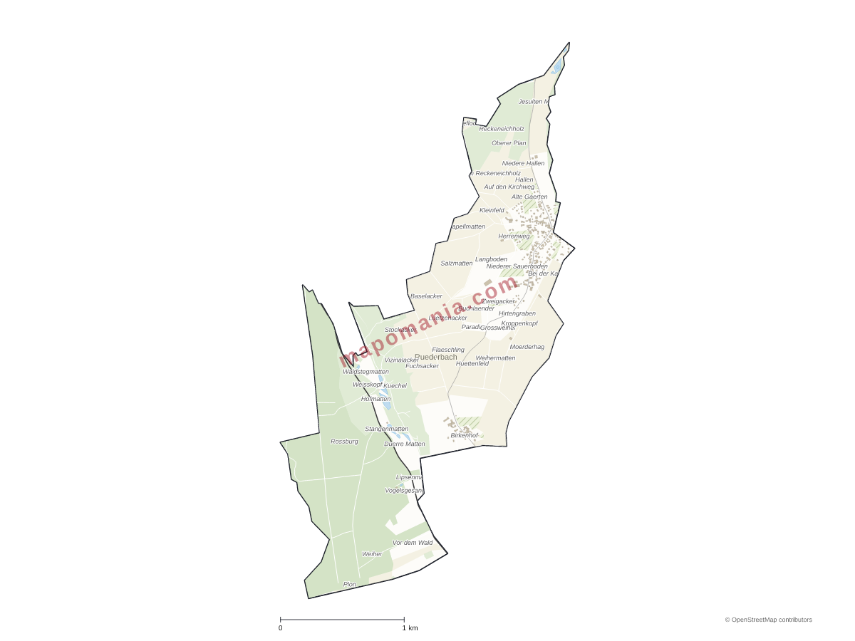Carte de Ruederbach à personnaliser