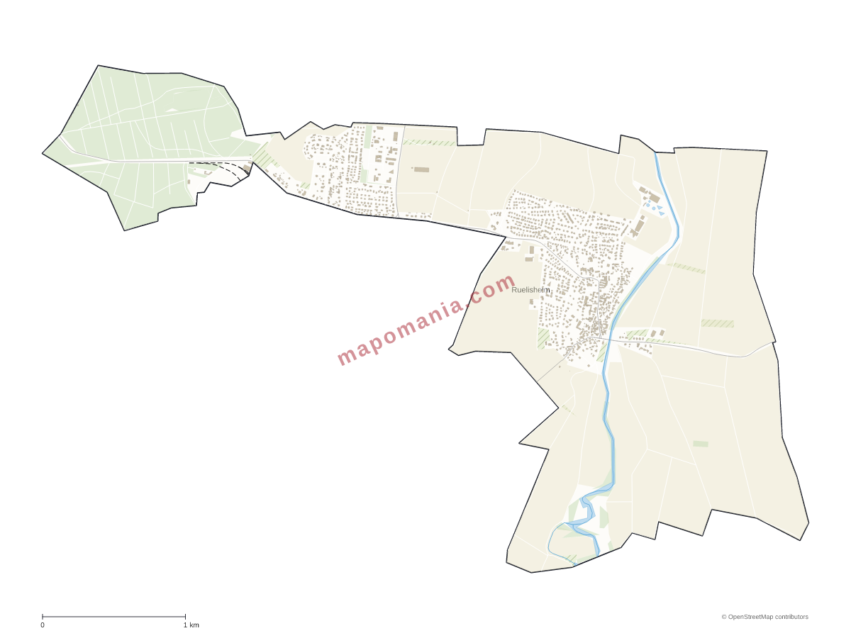 Carte de Ruelisheim à personnaliser
