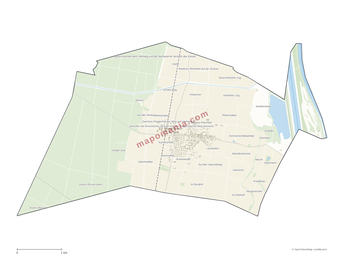 Carte de Rumersheim-le-Haut à personnaliser