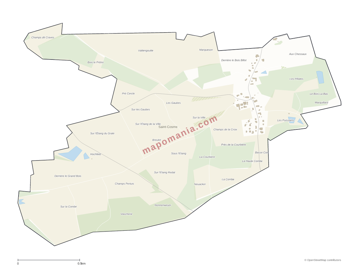 Carte de Saint-Cosme à personnaliser