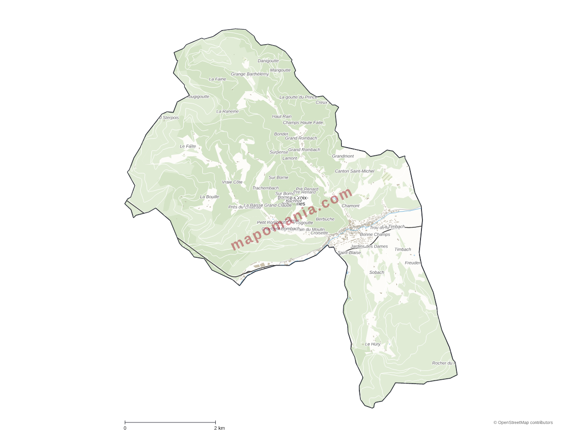 Carte de Sainte-Croix-aux-Mines à personnaliser