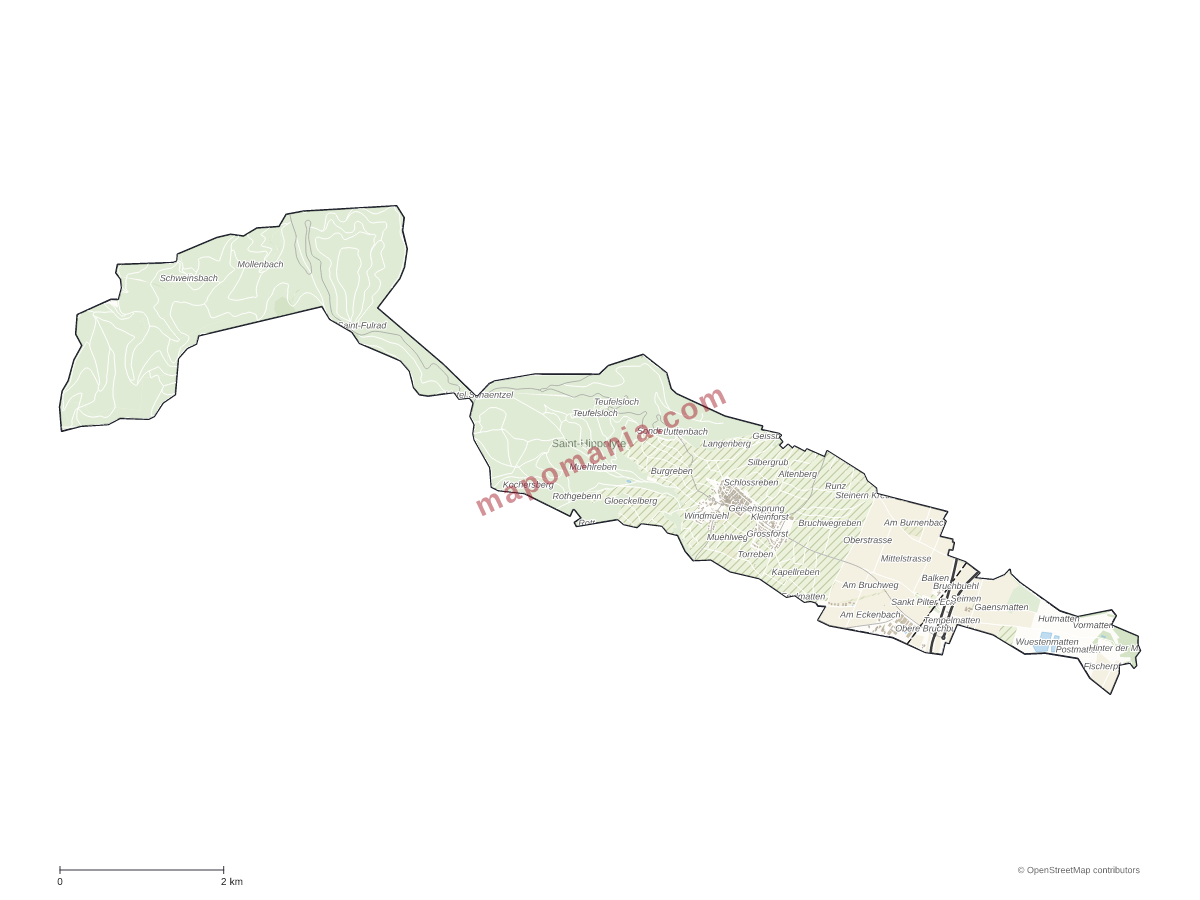 Carte de Saint-Hippolyte à personnaliser