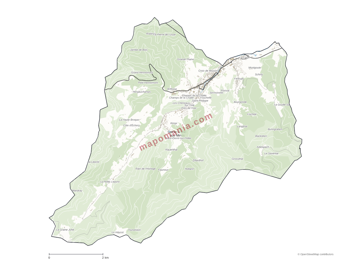 Carte de Sainte-Marie-aux-Mines à personnaliser