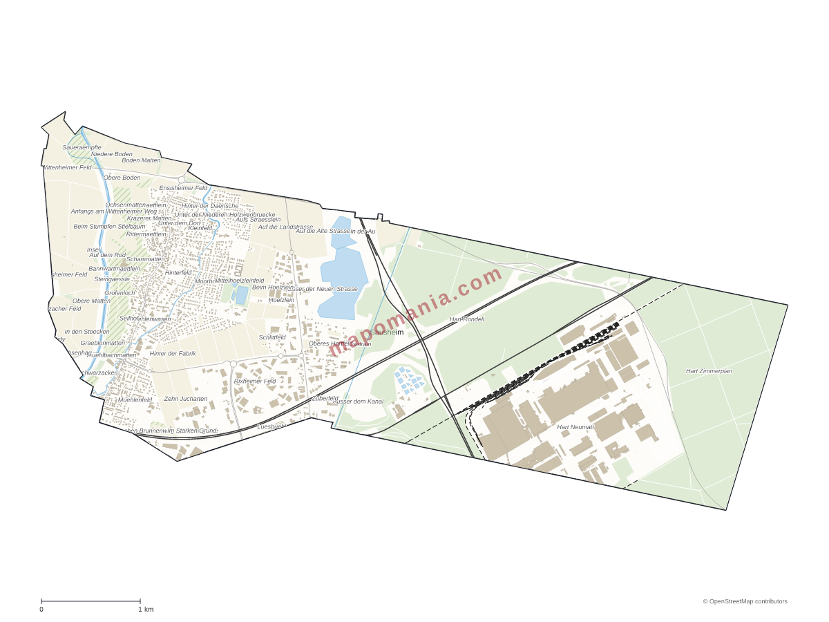 Carte de Sausheim à personnaliser