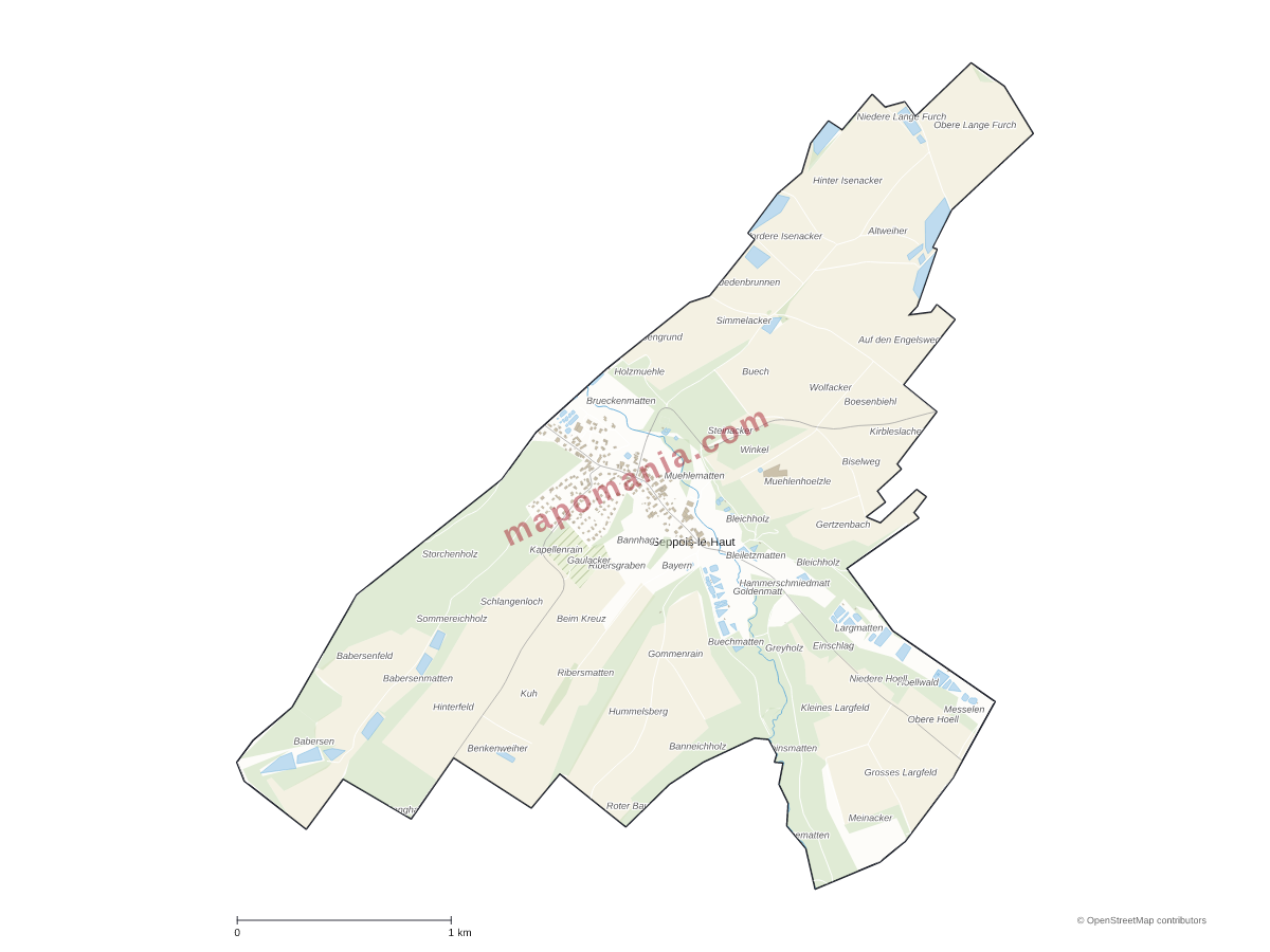 Carte de Seppois-le-Haut à personnaliser