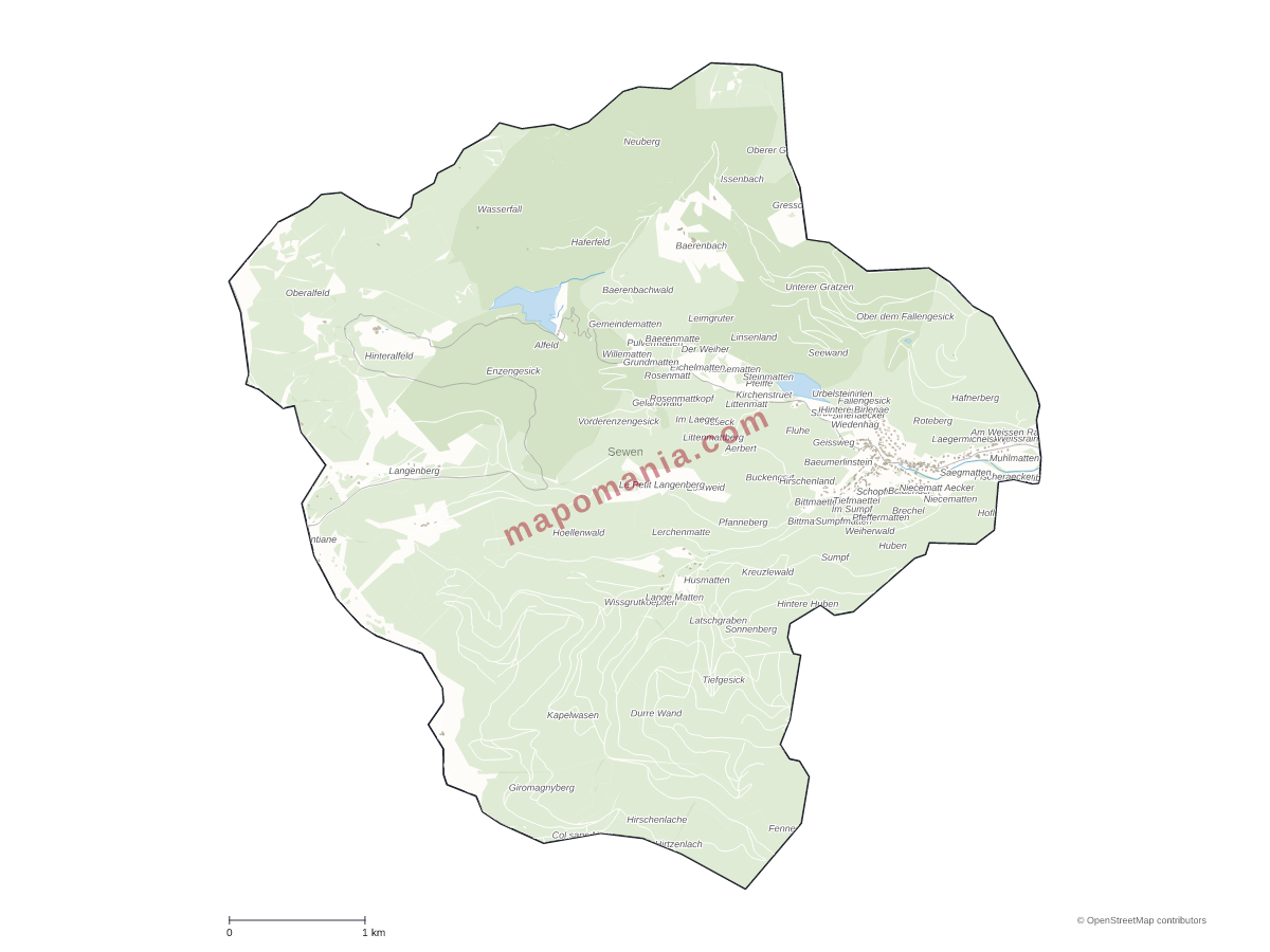 Carte de Sewen à personnaliser