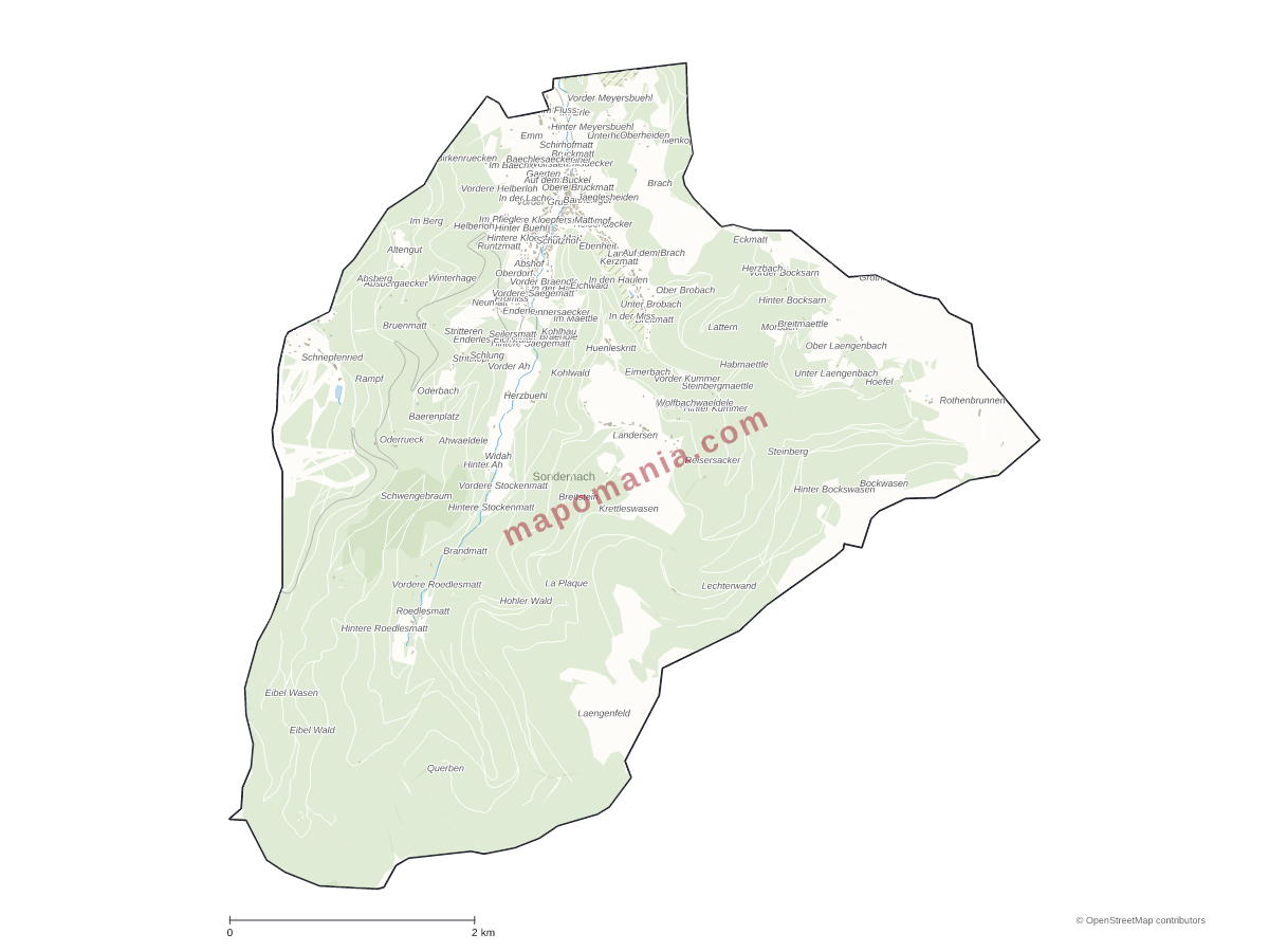 Carte de Sondernach à personnaliser