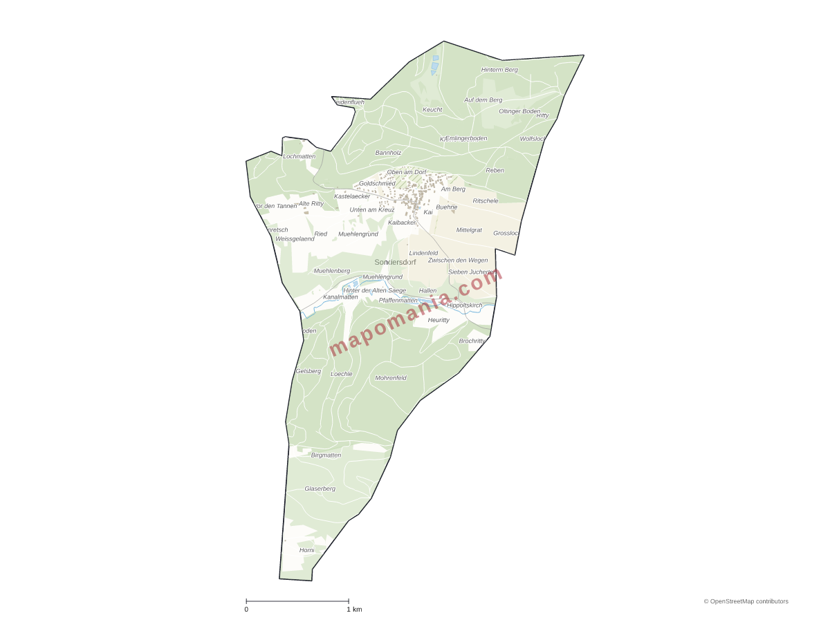 Carte de Sondersdorf à personnaliser