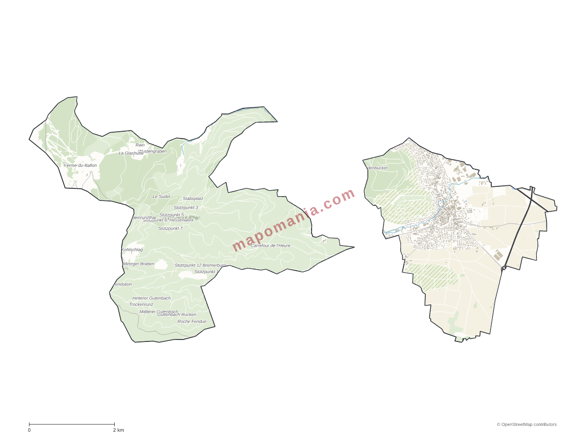 Carte de Soultz-Haut-Rhin à personnaliser