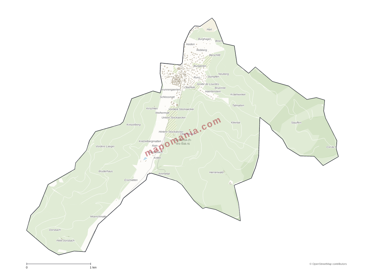 Carte de Soultzbach-les-Bains à personnaliser