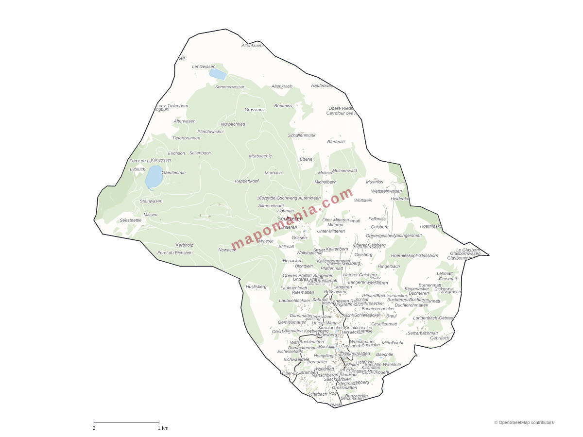 Carte de Soultzeren à personnaliser