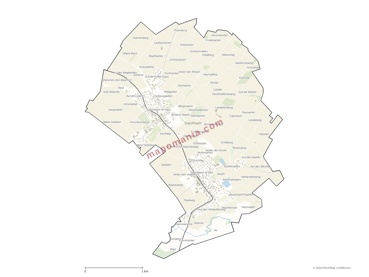Carte de Spechbach à personnaliser
