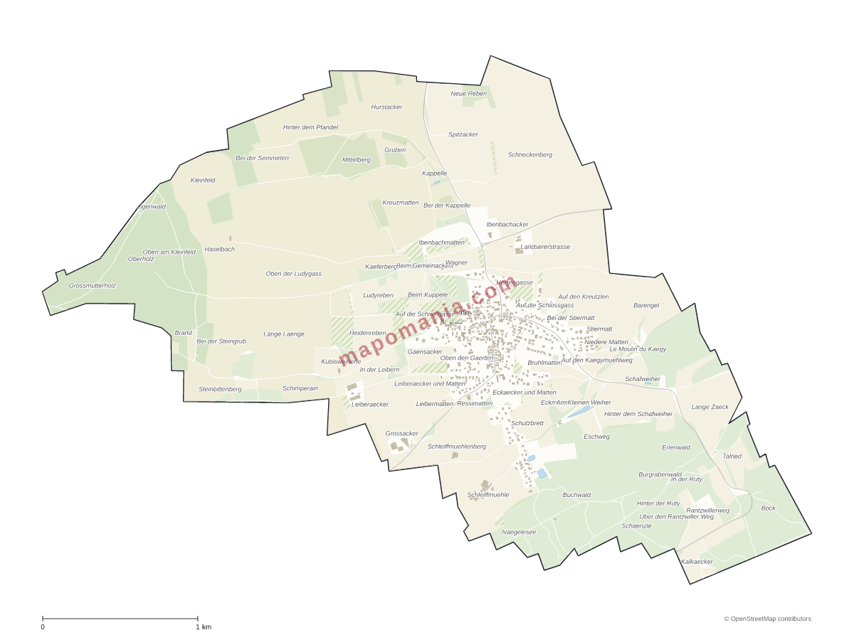 Carte de Steinbrunn-le-Bas à personnaliser