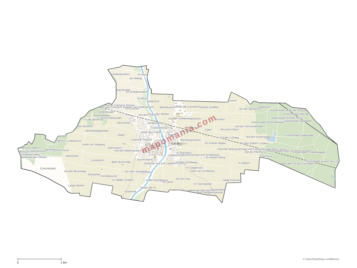 Carte de Sundhoffen à personnaliser