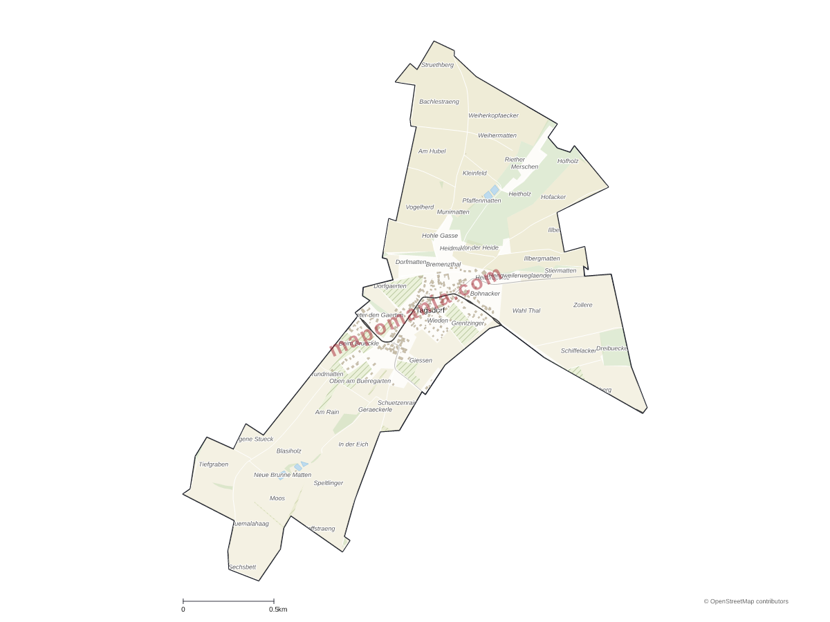 Carte de Tagsdorf à personnaliser
