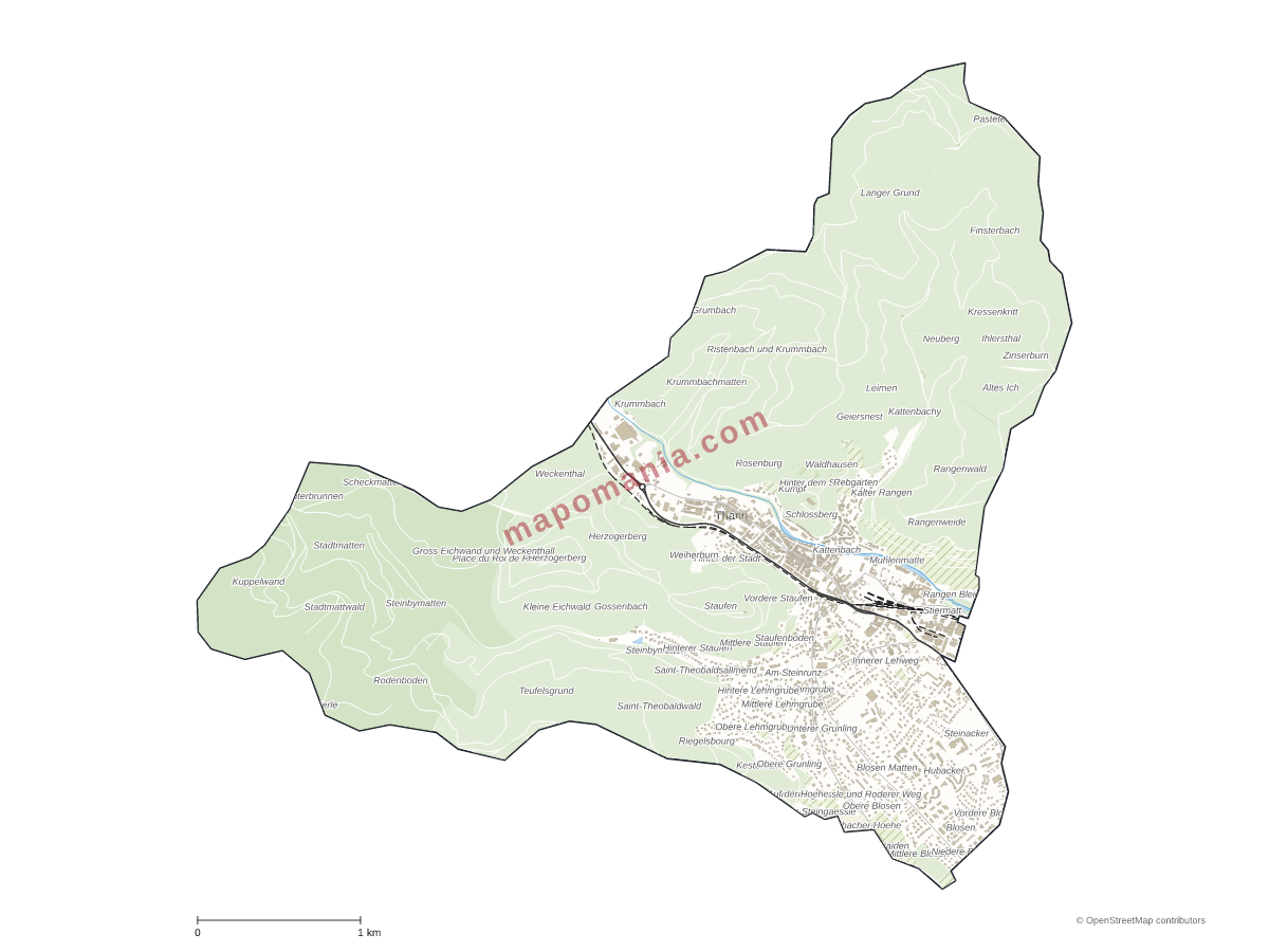 Carte de Thann à personnaliser