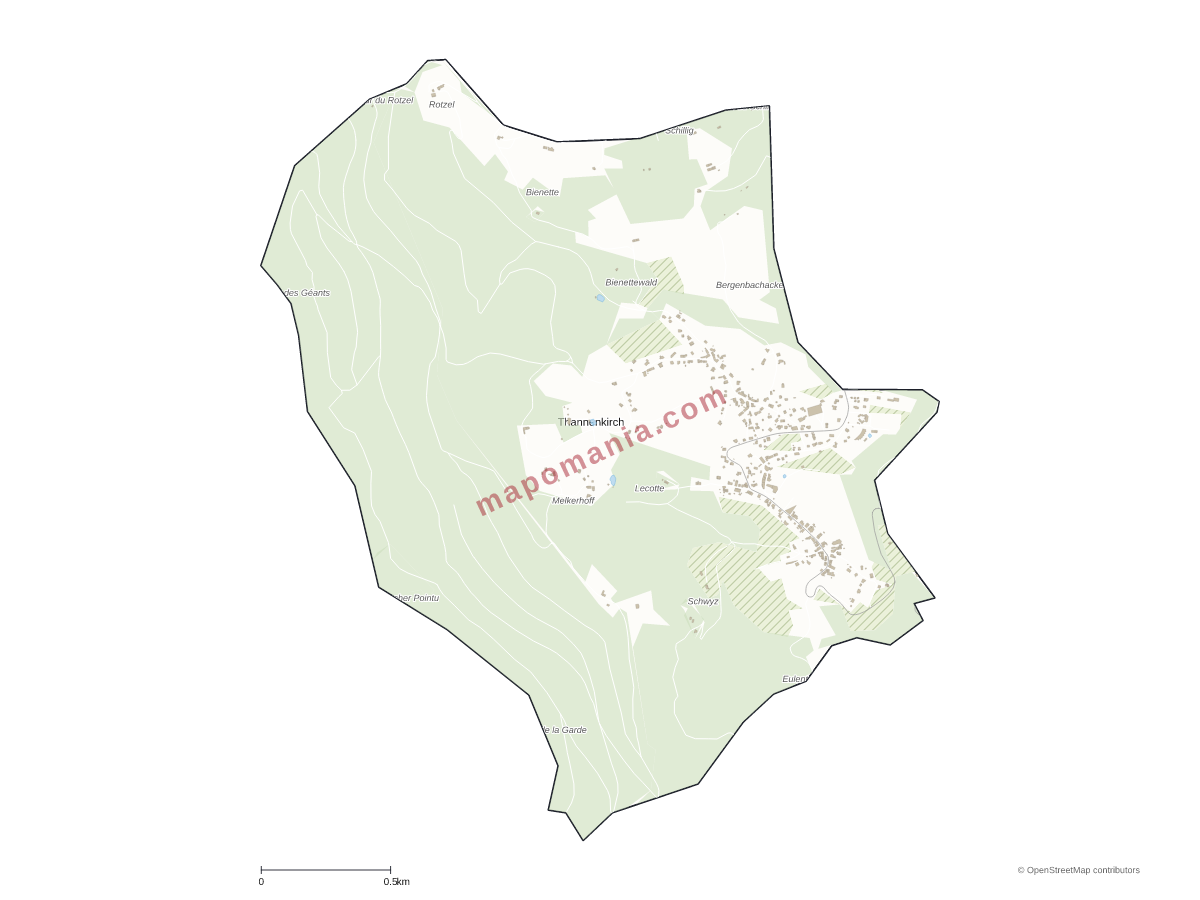 Carte de Thannenkirch à personnaliser
