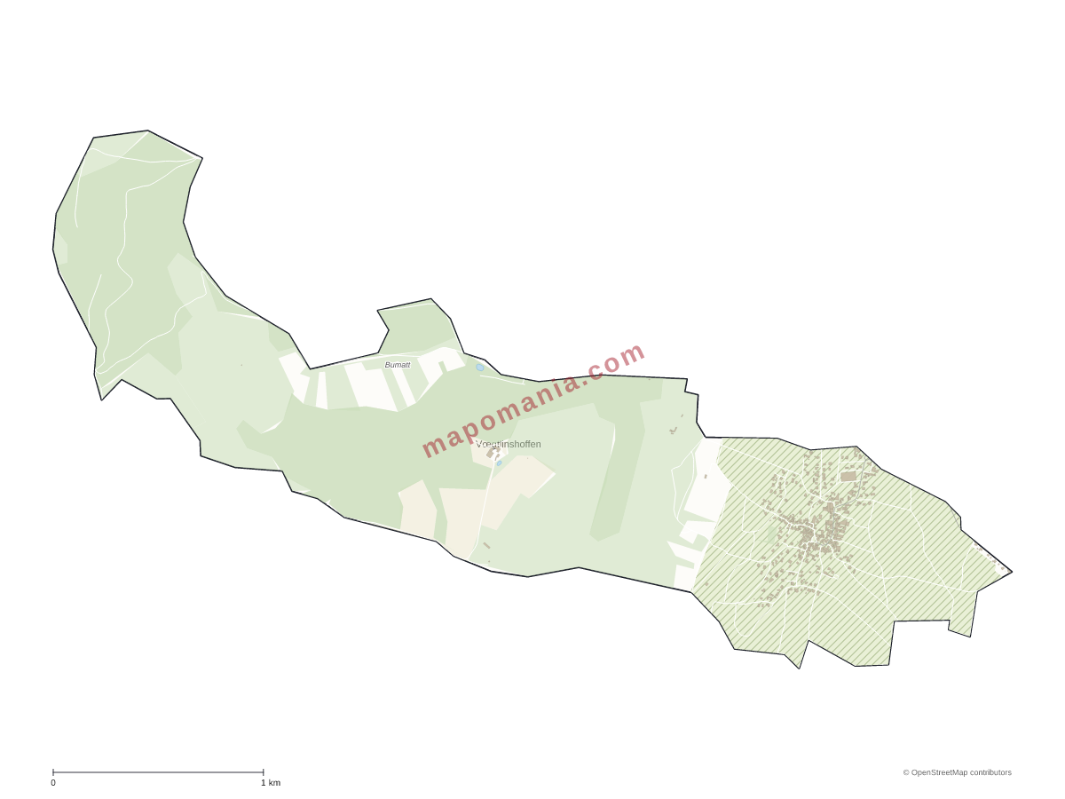 Carte de Vœgtlinshoffen à personnaliser