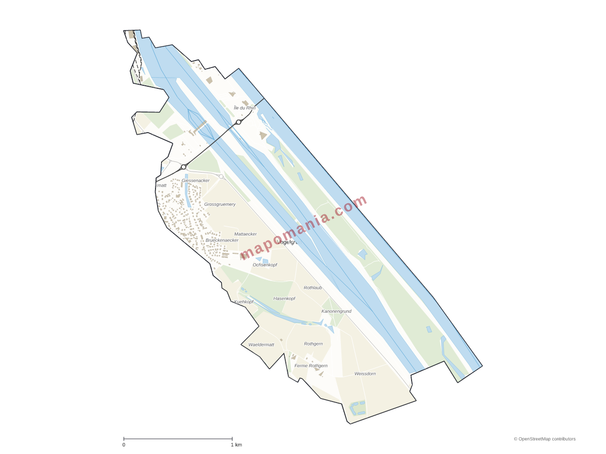 Carte de Vogelgrun à personnaliser