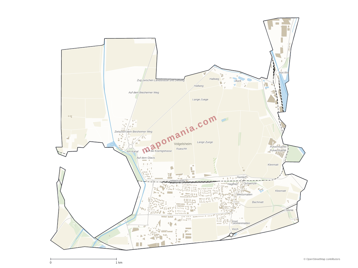 Carte de Volgelsheim à personnaliser