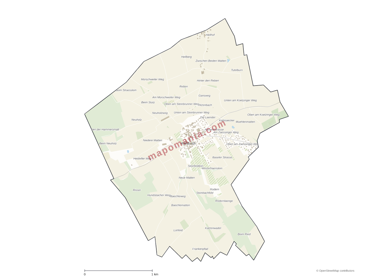 Carte de Wahlbach à personnaliser
