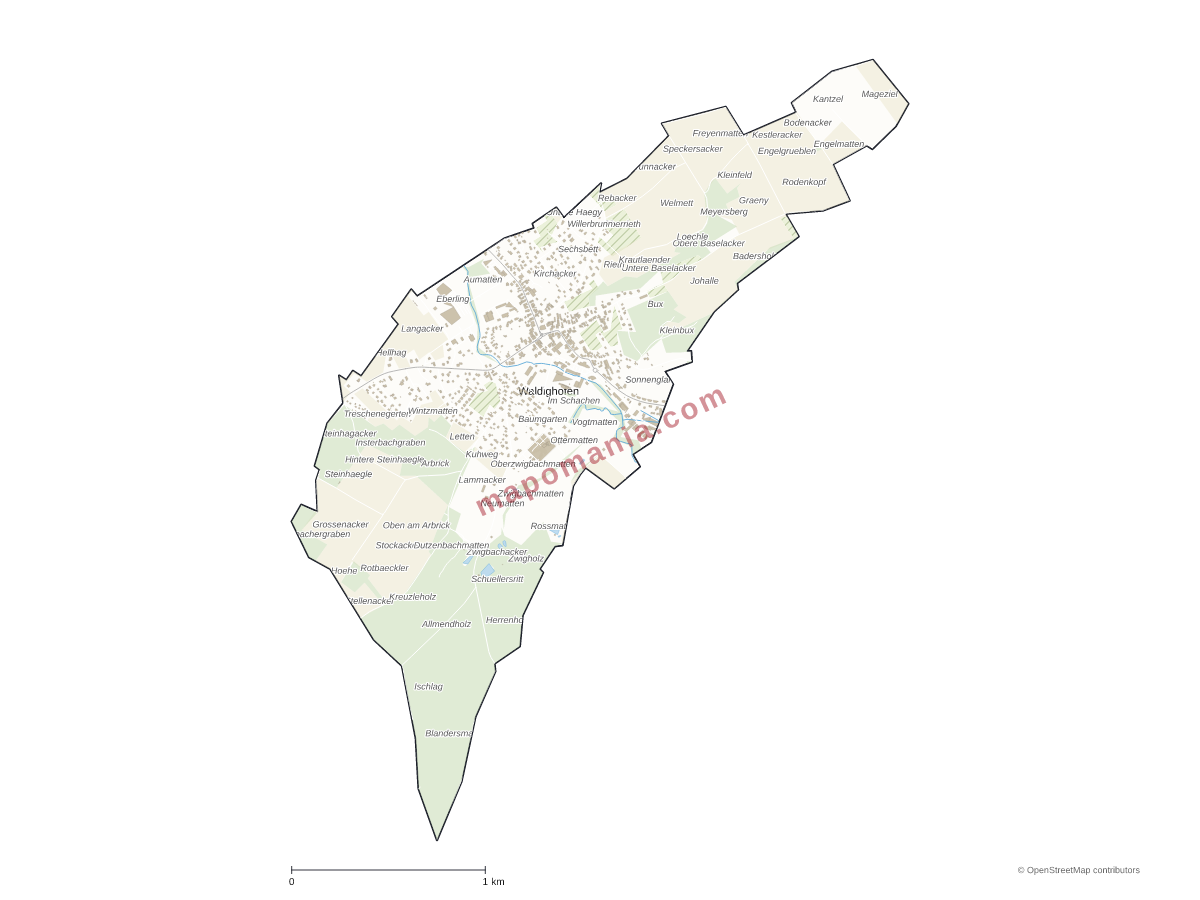 Carte de Waldighoffen à personnaliser