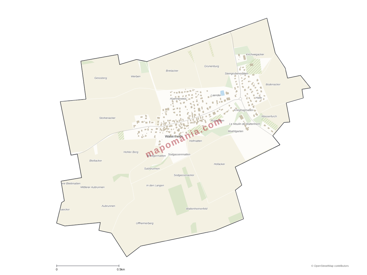 Carte de Waltenheim à personnaliser