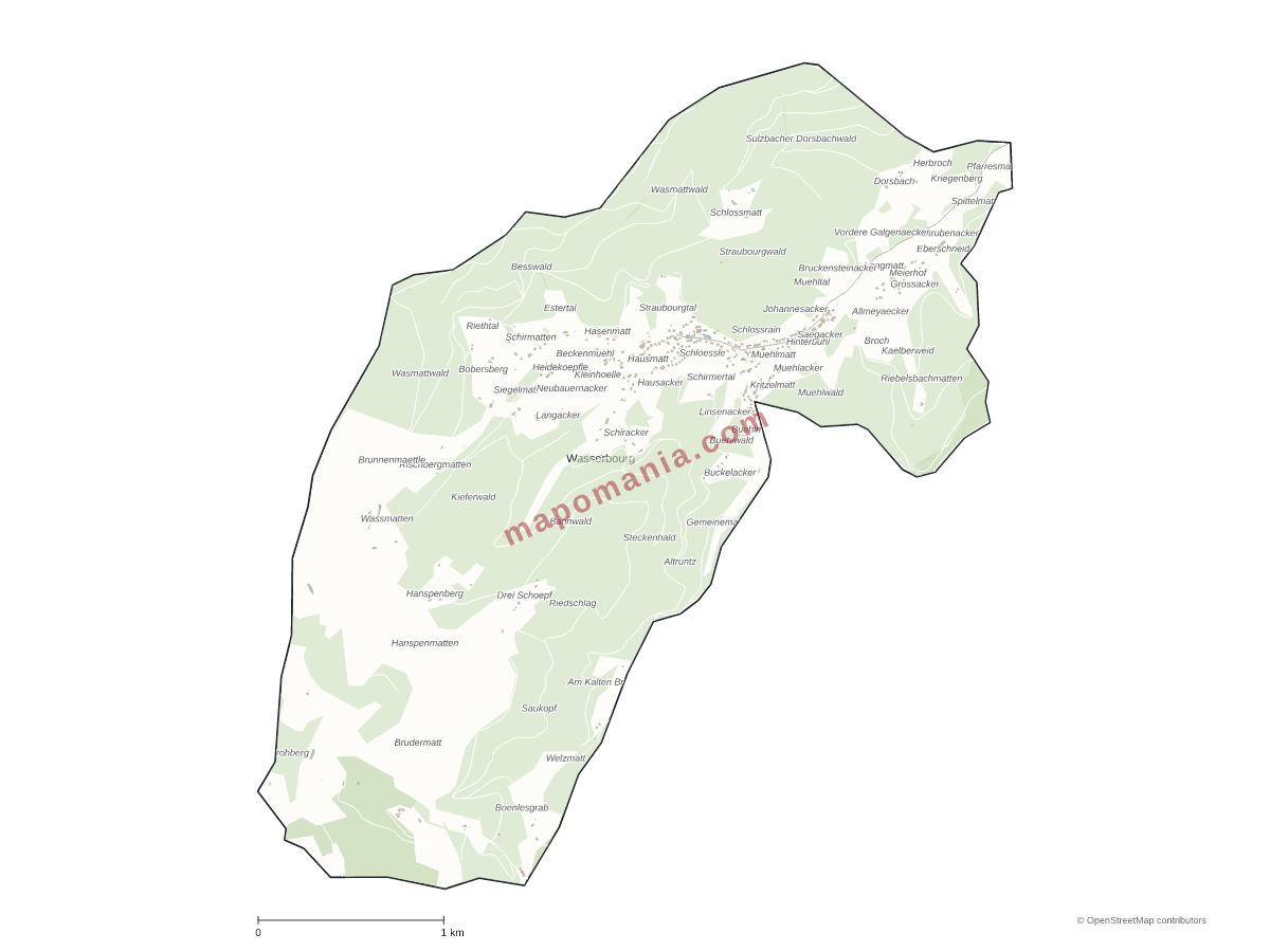 Carte de Wasserbourg à personnaliser
