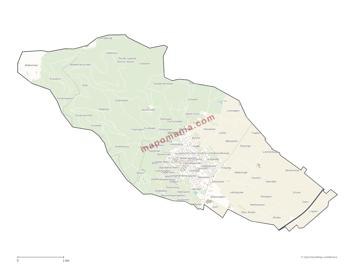 Carte de Wattwiller à personnaliser