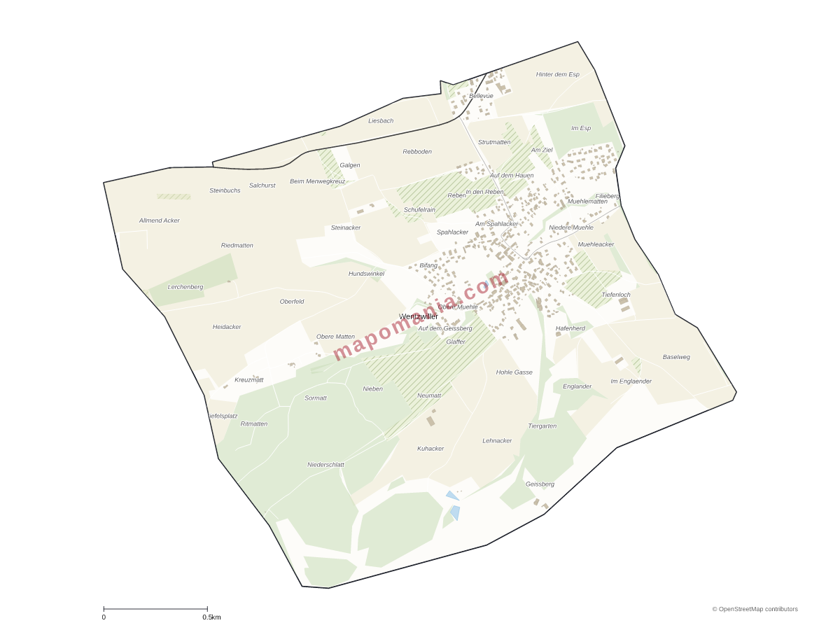 Carte de Wentzwiller à personnaliser