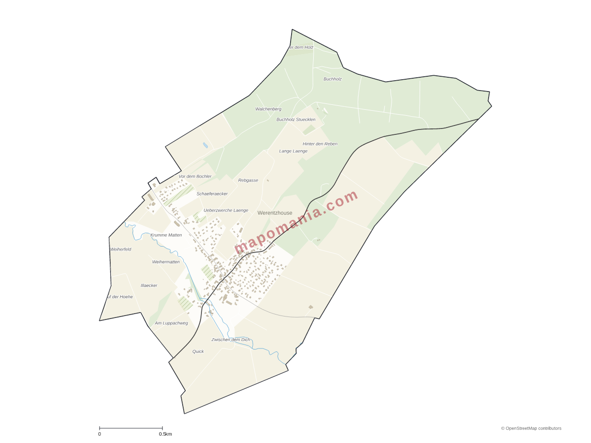 Carte de Werentzhouse à personnaliser