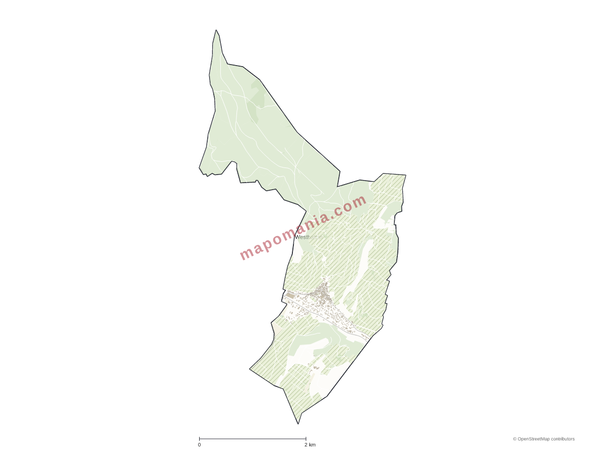 Carte de Westhalten à personnaliser