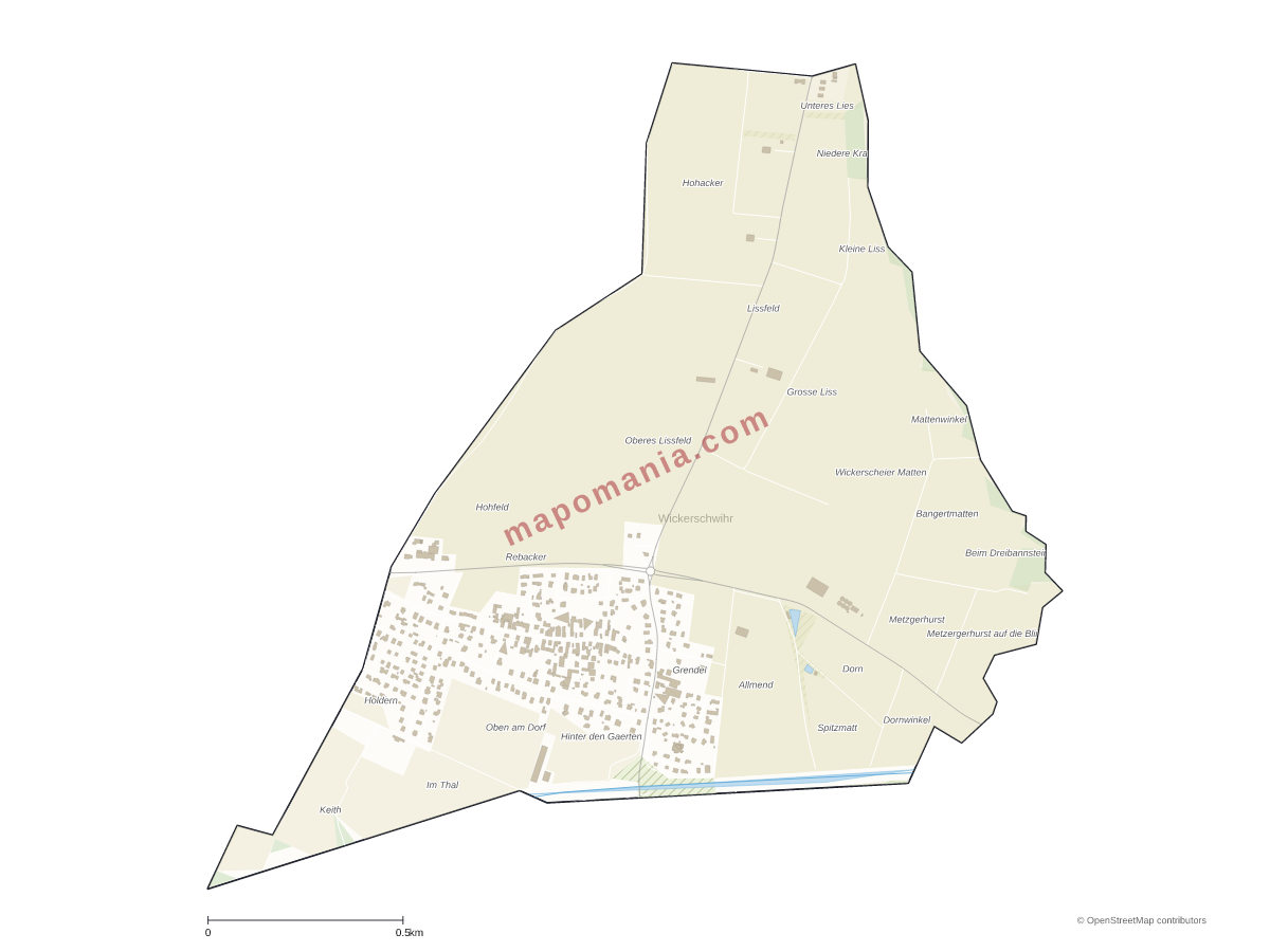 Carte de Wickerschwihr à personnaliser