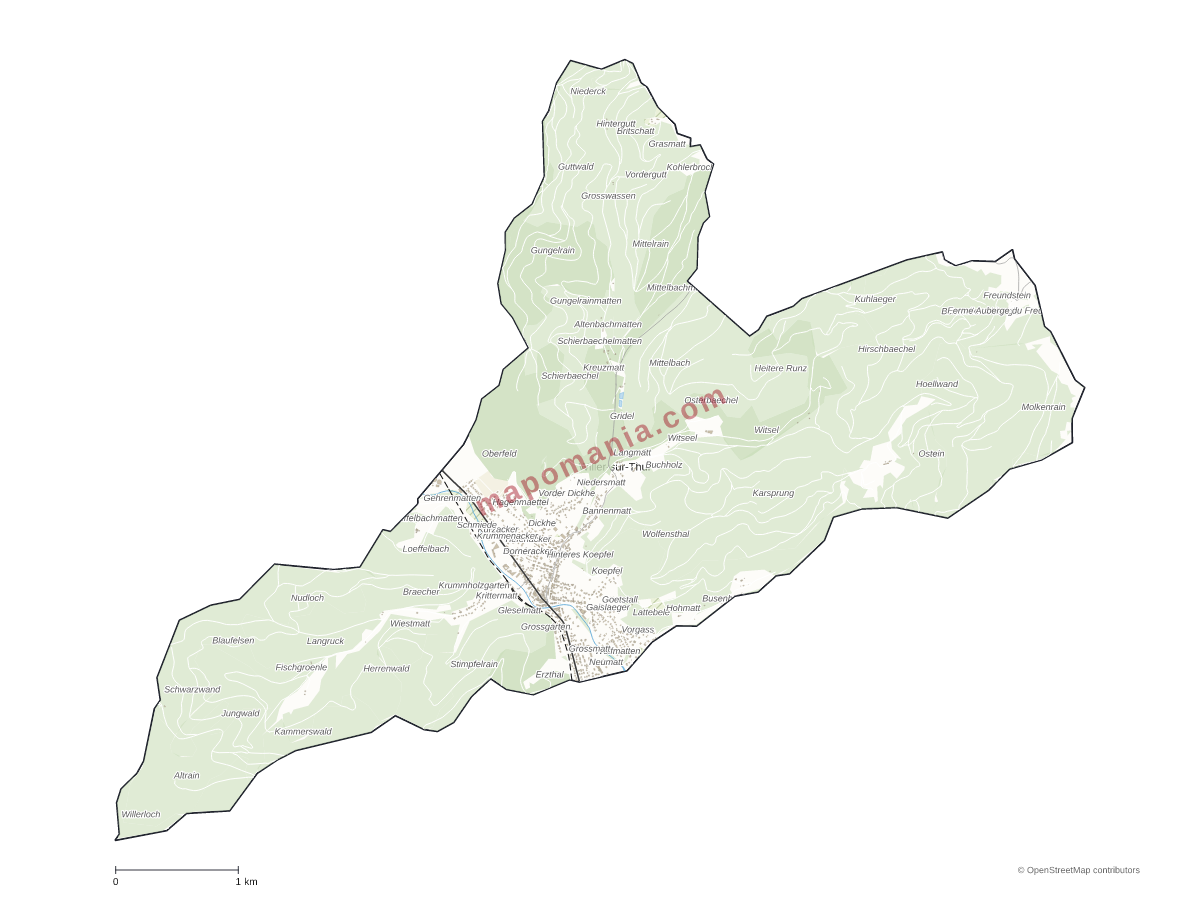 Carte de Willer-sur-Thur à personnaliser
