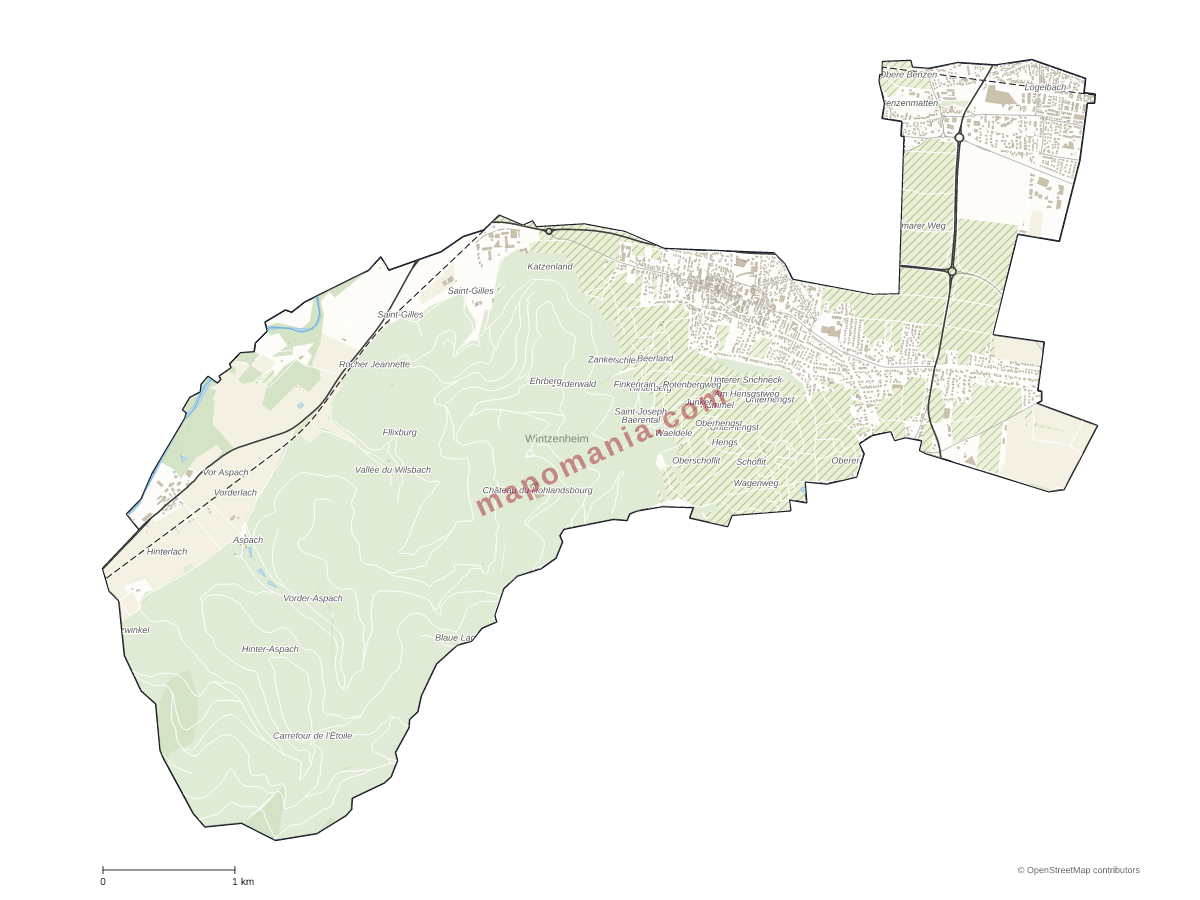 Carte de Wintzenheim à personnaliser