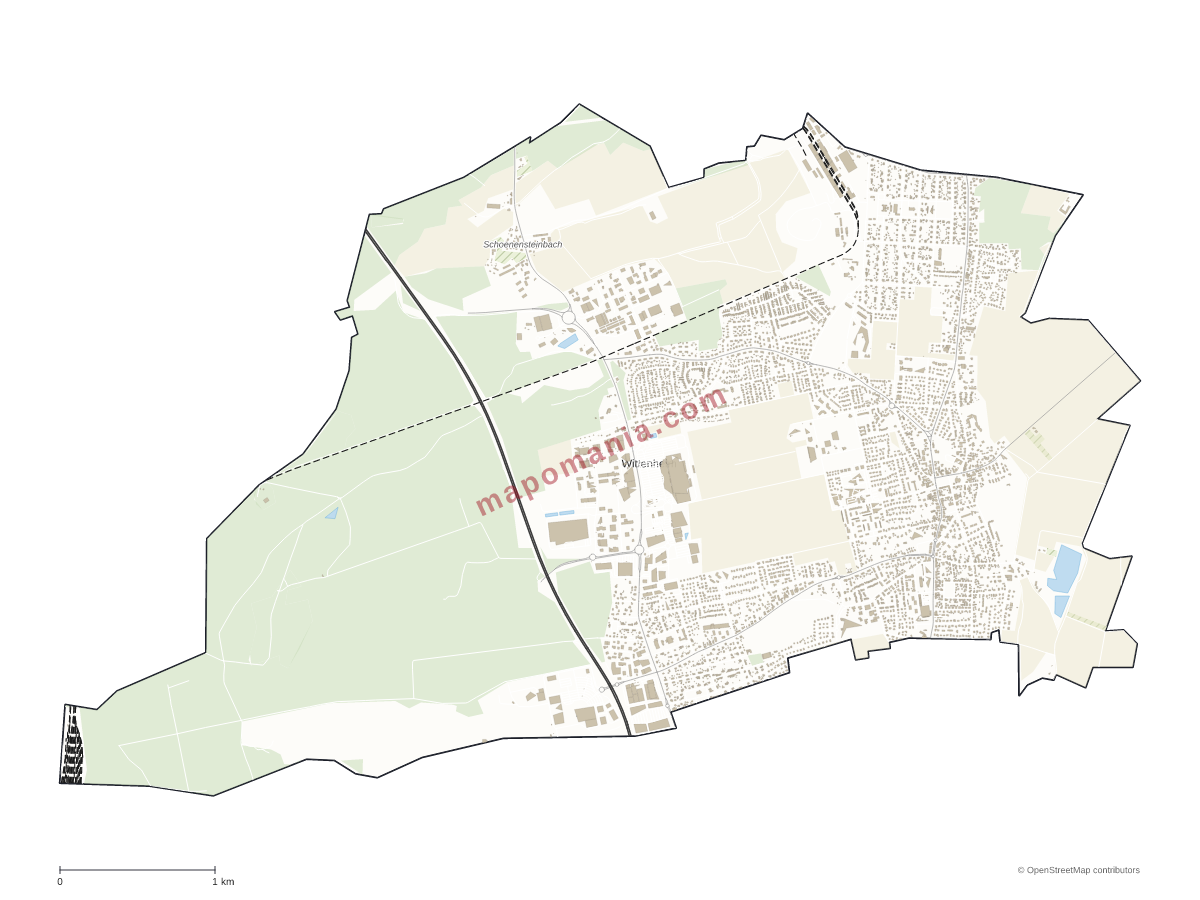Carte de Wittenheim à personnaliser