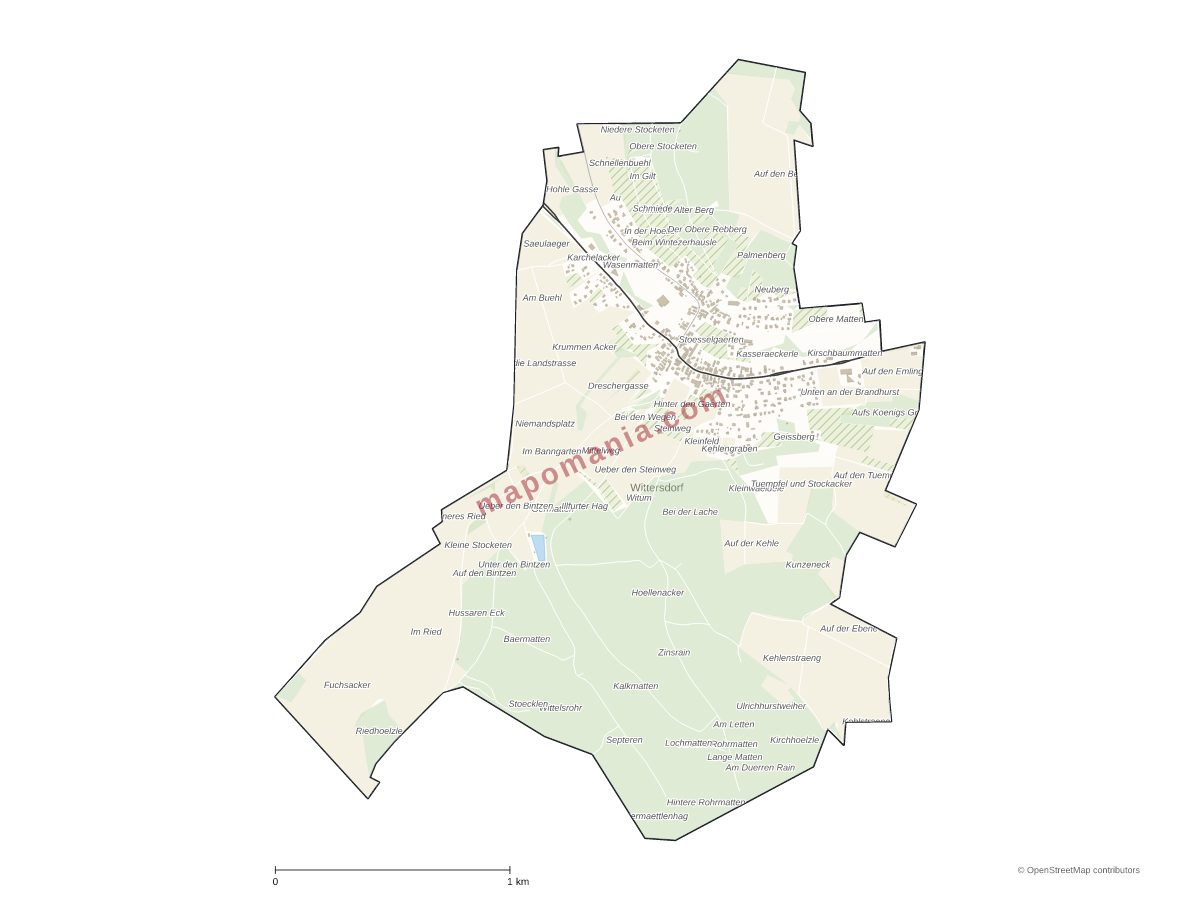 Carte de Wittersdorf à personnaliser