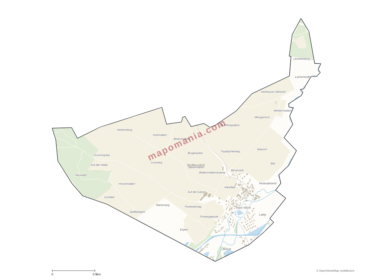 Carte de Wolfersdorf à personnaliser