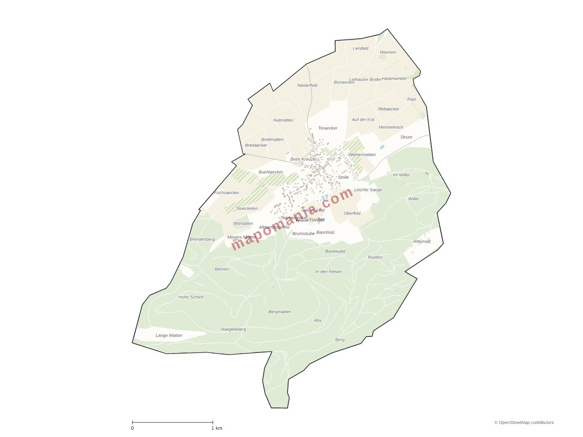 Carte de Wolschwiller à personnaliser