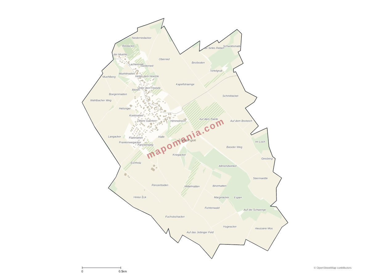 Carte de Zaessingue à personnaliser